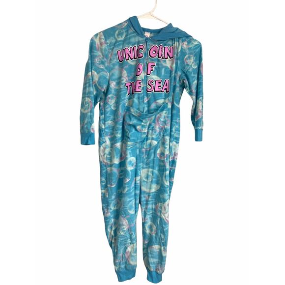Justice Girl's Unicorn One-Piece Sleep Pajamas Kid's Youth Size 6/7 - Picture 1 of 9